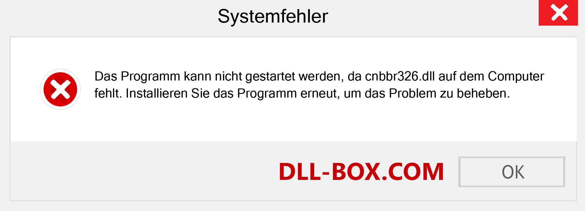 cnbbr326.dll-Datei fehlt?. Download für Windows 7, 8, 10 - Fix cnbbr326 dll Missing Error unter Windows, Fotos, Bildern