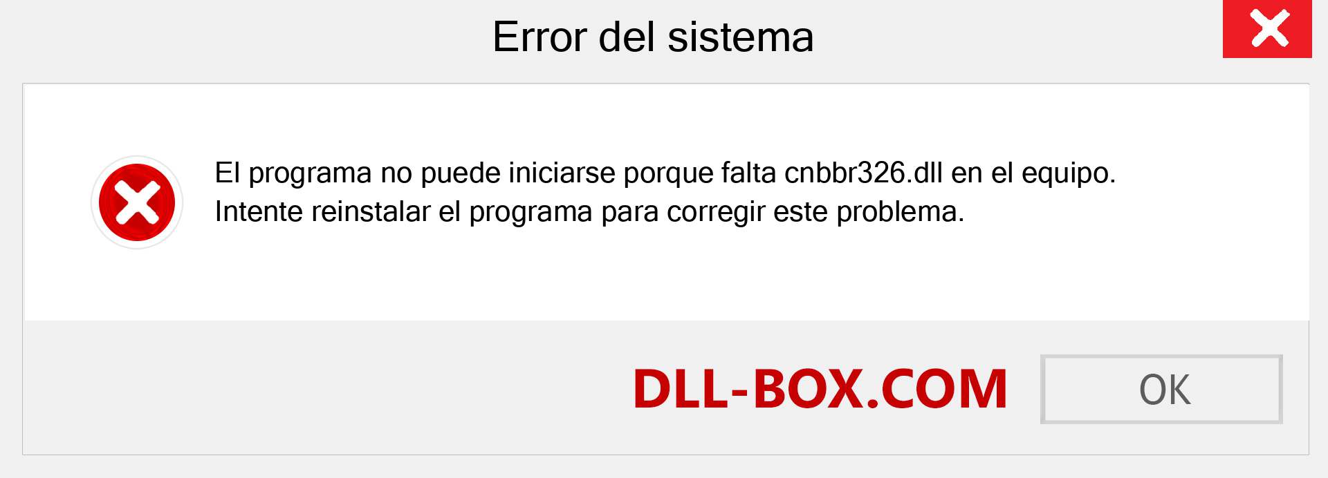 ¿Falta el archivo cnbbr326.dll ?. Descargar para Windows 7, 8, 10 - Corregir cnbbr326 dll Missing Error en Windows, fotos, imágenes